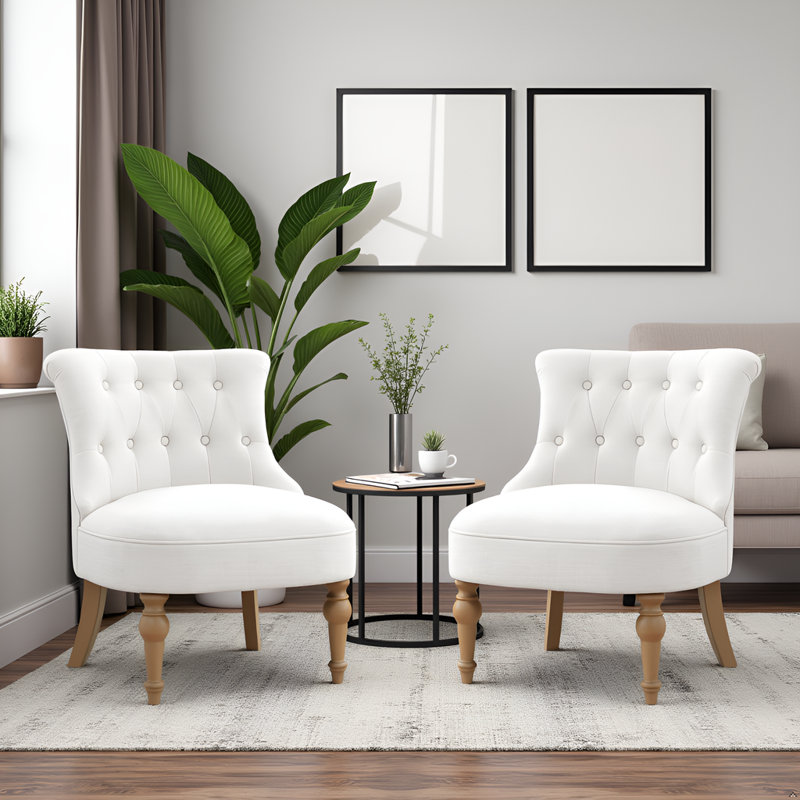 Upholstered Side Chair, Beige