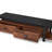 Elling TV Stand With Walnut Top And Black Metal Frame For Modern Media Storage And Display.