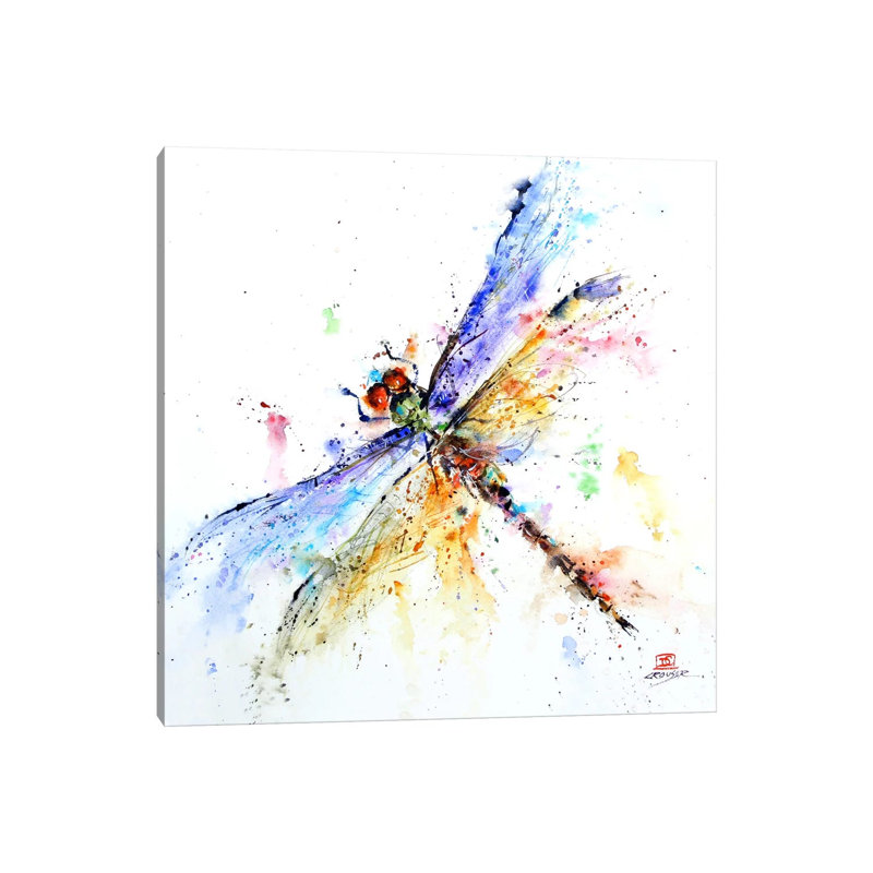 Dragonfly - Painting on Canvas, 66.04 cm H x 66.04 cm W x 1.91 cm D, No Frame