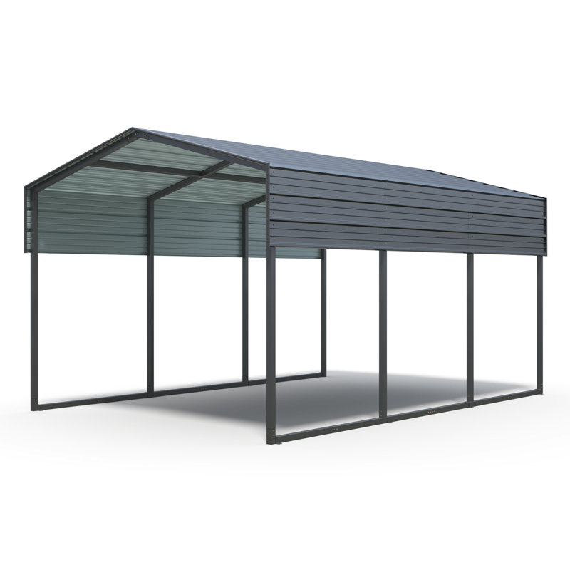 Metal Carport With Galvanized Steel Roof - 10' X 15', Heavy Duty For Driveway Vehicles Outdoor 10 X 15 Ft, Shelter