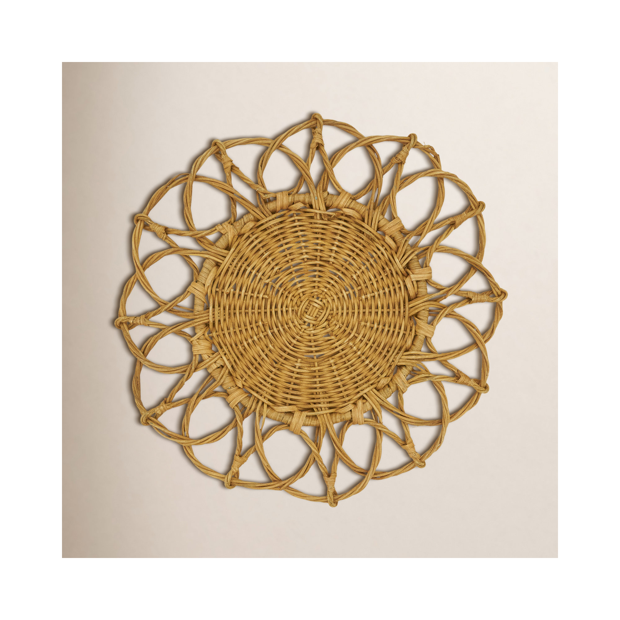 Nicola Twisted Rattan Placemats, Caramel