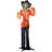 Skeleton Scarecrow Prop with Rotating Head Figurine
