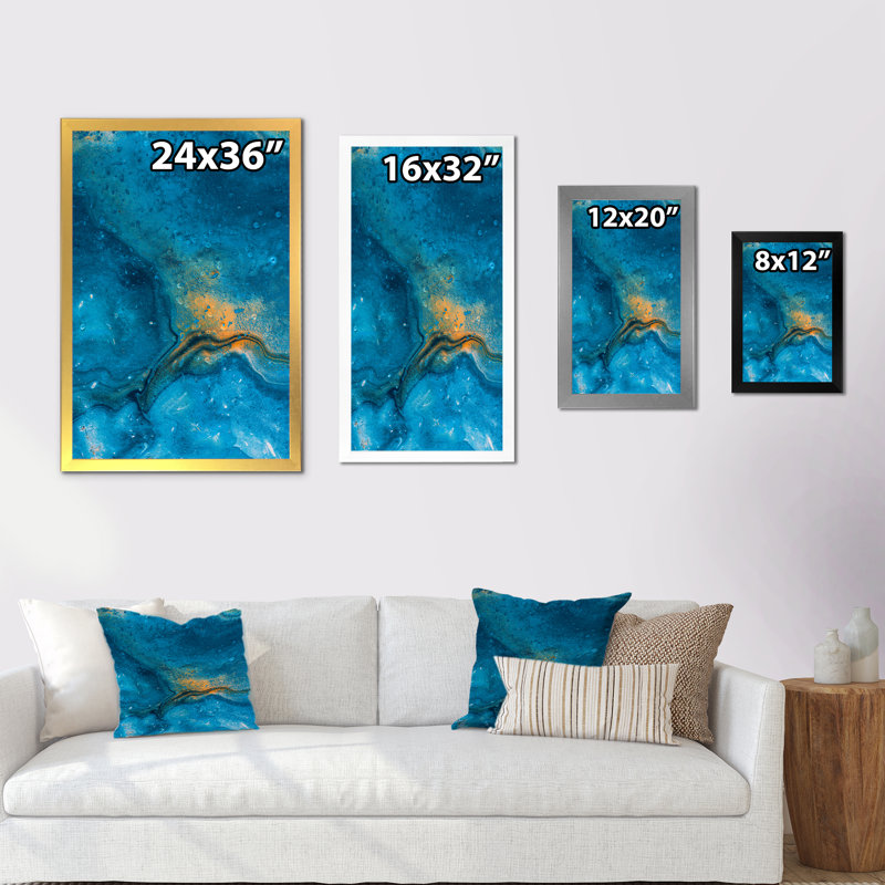 «Blue Universe With A Cloud Of Orange», reproduction d'art moderne et contemporaine sur toile, H 20 po x l 12 po x P 1 po