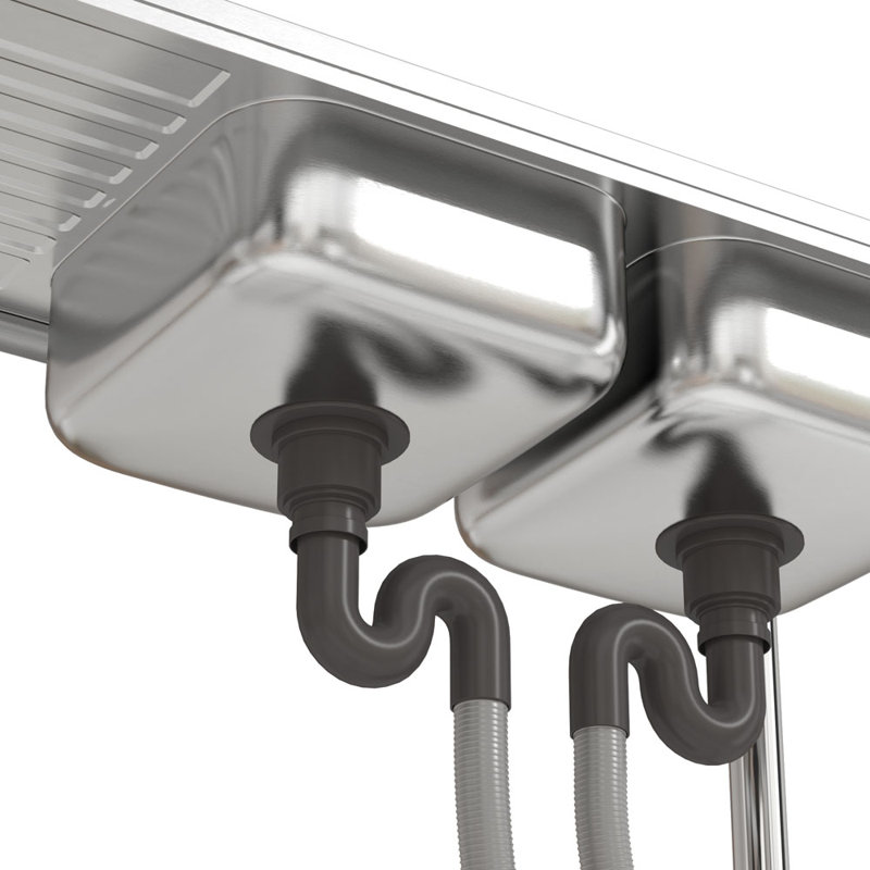 Borough Wharf 500mm W Single Bowl Stainless Steel Kitchen Sink with 2 Faucet Holes