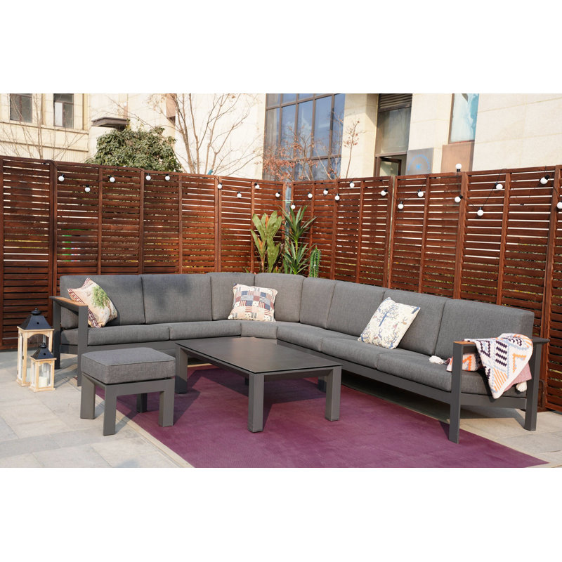 Ensemble de conversation modulaire avec coussins 6 pièces Jimena