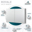 Royale 48" W x 30" H x 5" D, Medicine Cabinet Defogger, 3X Vertically Adjustable Magnifying Mirror, Electrical Outlets.
