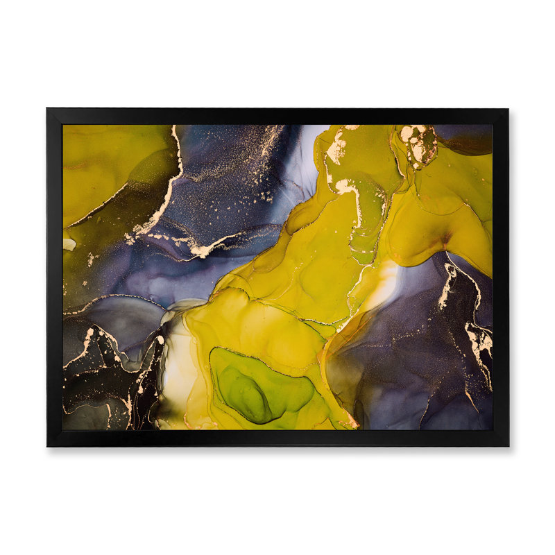 «Mauve et jaune», impression sur toile, Cadre photo noir, H 24 po x l 32 po x P 1 po