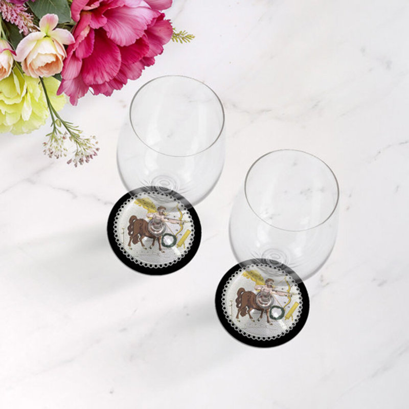 Sous-verres Zodiac Sagittarius, Noir