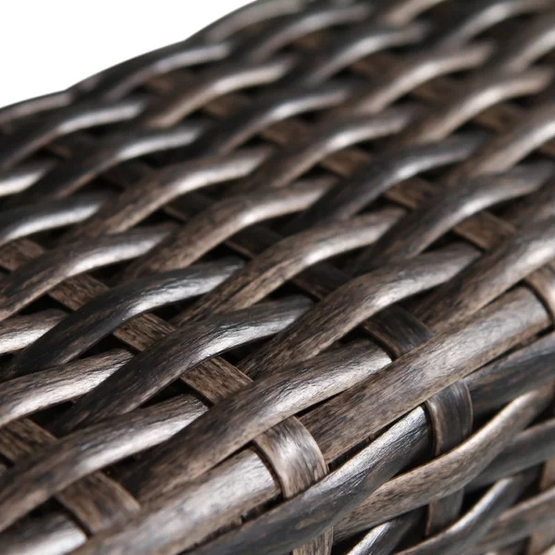 Outdoor Armless Seating Group - 2 Chairs 4 Weather- Cushions, Half Round Weave , High Open Cell Foam, - No Assembly Needed