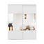 Portes CHIC MODE 60 po x 80 po, porte coulissante en bois MDF mi-miroir mi-blanc, 4 carreaux, avec quincaillerie-135552059