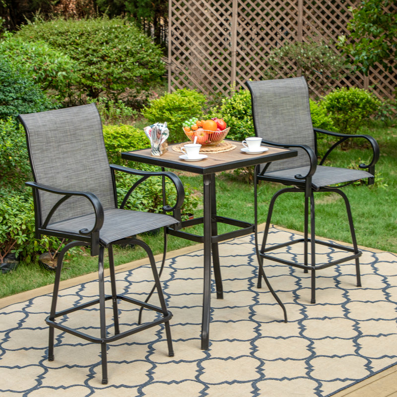 2 - Person Stainless Steel Patio Dining Set Square Table