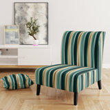 Serene Stripes - Upholstered Striped & Pattern Accent Slipper Chair