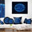 Blue Glowing Particles - Abstract Printed Pillow