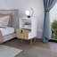 Table de chevet A Magness, chambre, blanc / macadamia