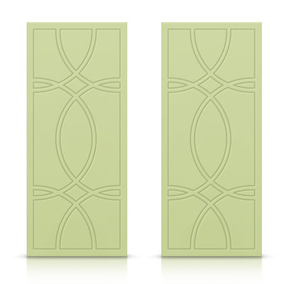 Hollow Paneled Painted without Installation Hardware Kit Sliding Closet Doors