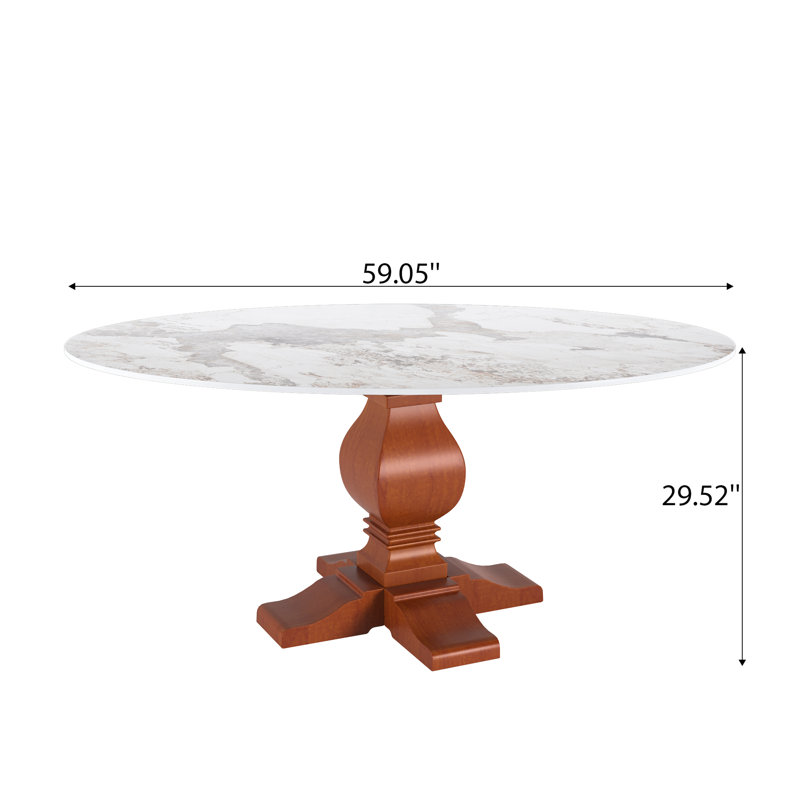 Round Dining Table, 29.52"H x 59.05"L x 59.05"W