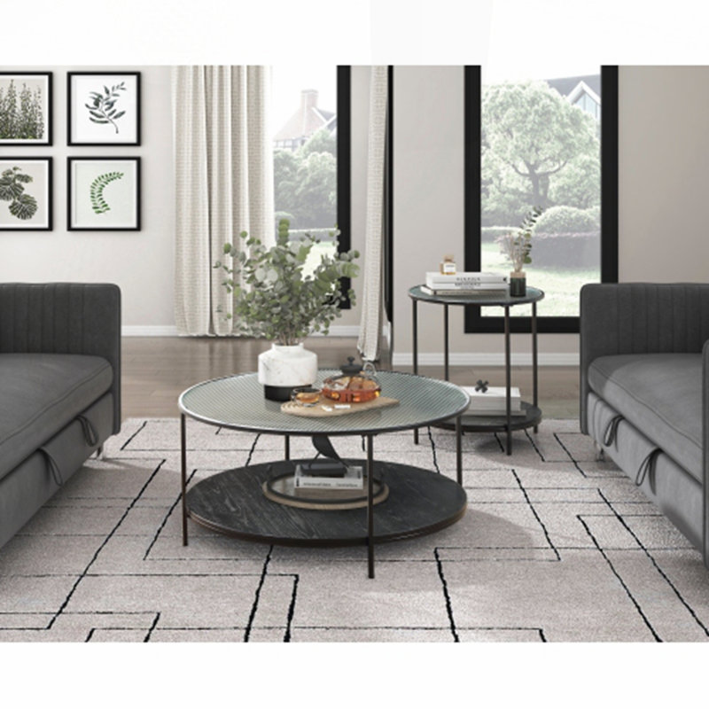 2pc Modern Occasional Table Set Coffee Table