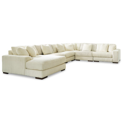 Lindyn Ivory 6pc LAF Chaise Sectional