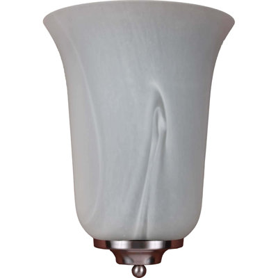 Troy 1-Light Indoor Brushed Nickel Wall Sconce or Wall Mount with Alabaster Glass Bell Shade