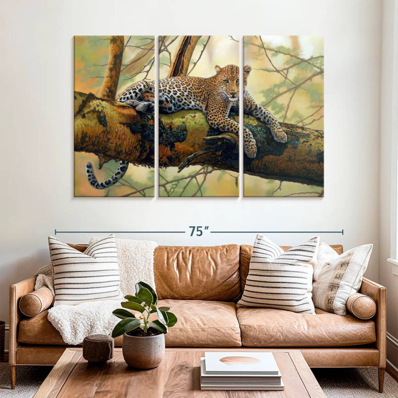 Brampt African Leopard, 42" H x 65" W