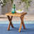 Wood Outdoor Table - Sandblast Finished, 18" Square, Simple Style For Backyard Finished Side Made Of Wood, 17.83" Tall, Patio