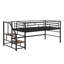 Maximisez l'espace au sol avec un lit mezzanine simple, des escaliers de rangement intégrés et une structure en métal robuste-117562391