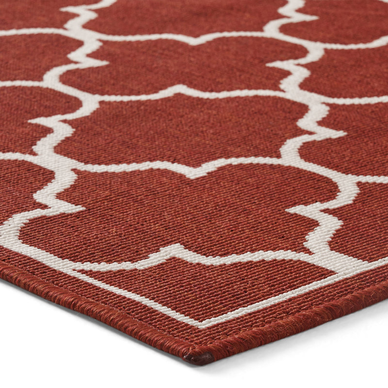 Tapis intérieur / extérieur rouge Eliga, Rectangle 3 pi 3 po x 5 pi