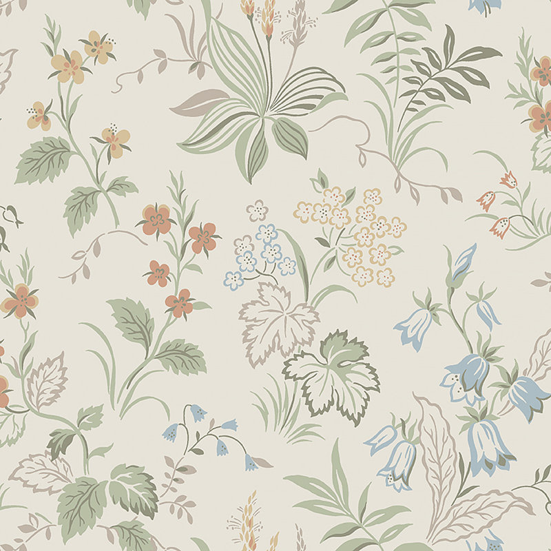 Boråstapeter Folklore Wallpaper, Ivory/Green
