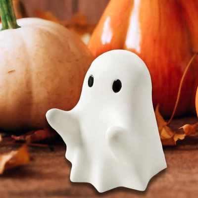 Figurines de fantôme d'Halloween fluorescentes transportant des citrouilles, mini statue de table fantasmagorique imprimée en 3D pour la décoration des Fêtes, bibliothèque, terrasse, chambre à coucher, table de maison intérieure