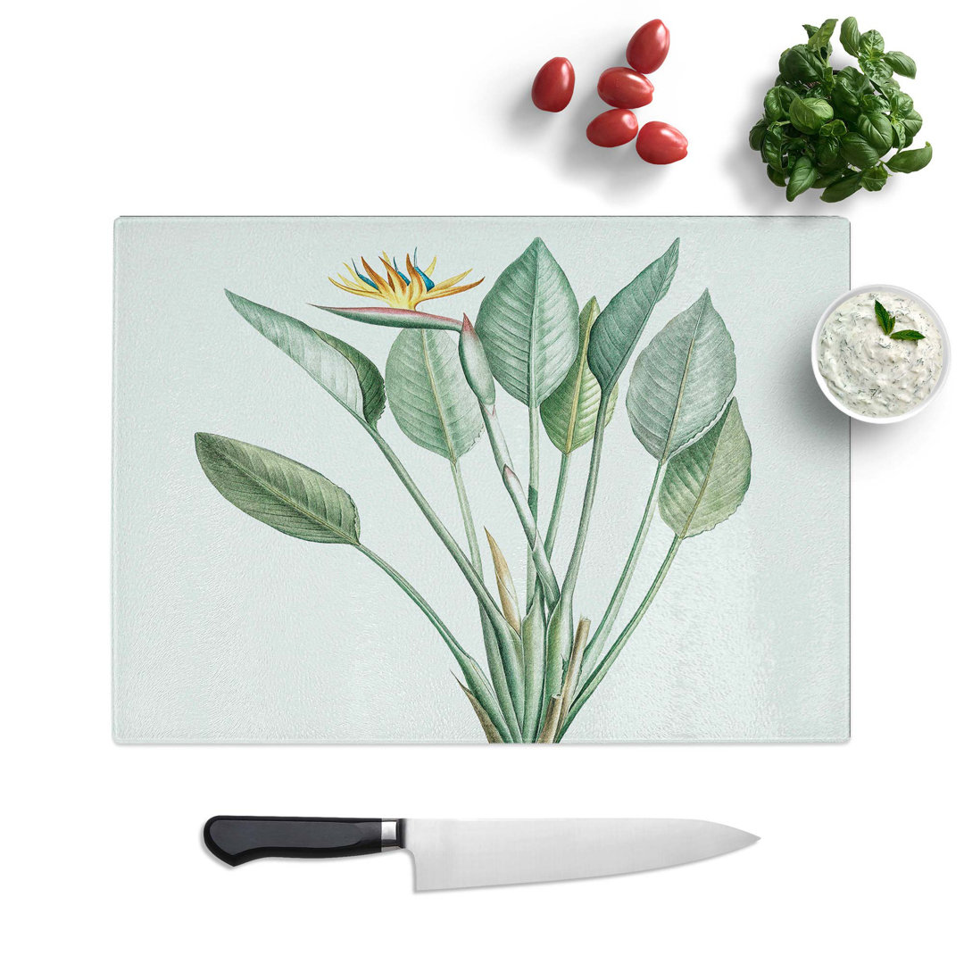 Tempered Glass Bird of Paradise Flower Chopping Board