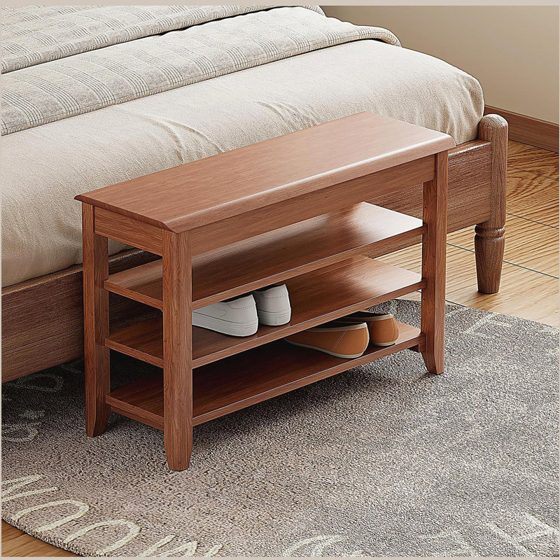 Solid wood shoe rack shoe bench
