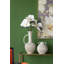 Decorative Round Ceramic Flower Vase with Small Handles and Textured Motif - 9" x 9" x 10" - Gold