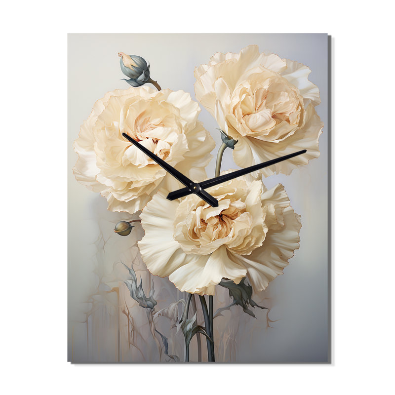 Minimalisme œillets et bourgeons - Horloges murales œillets, Grand