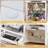 L-shaped Reception Desk With Counter, Glass Retail Counter Desk Display Case, 2 Drawers