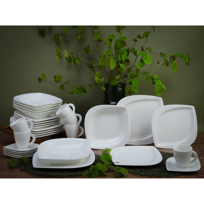 Melbourne Piece Porcelain China Dinnerware Set - Service for 6