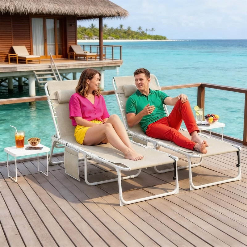 Chaise longue pliante pour patio