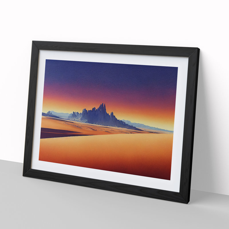 Desert View Vol.3 - Single Picture Frame Painting, Black, 46cm H x 64cm W x 2cm D