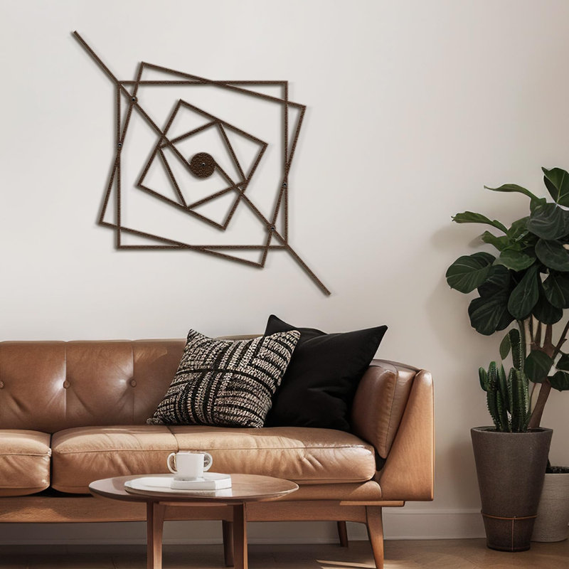 Décoration murale en métal, H 36 po x l 36 po x P 0,05 po, Bronze