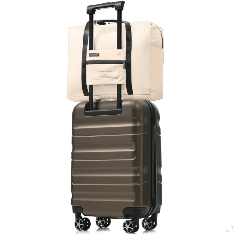 Valise de voyage Hardshell en ABS avec roulettes, ensemble de valises de voyage légères avec sac de voyage pliable pour hommes et femmes, 20 pouces