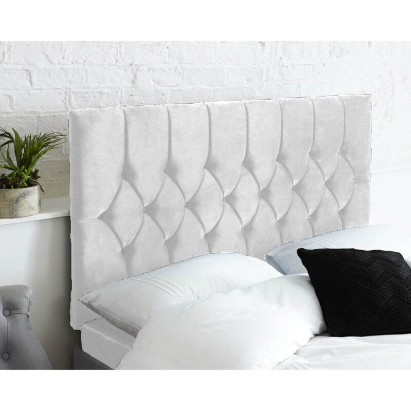 Linda Upholstered Headboard, Kingsize (5'), Silver