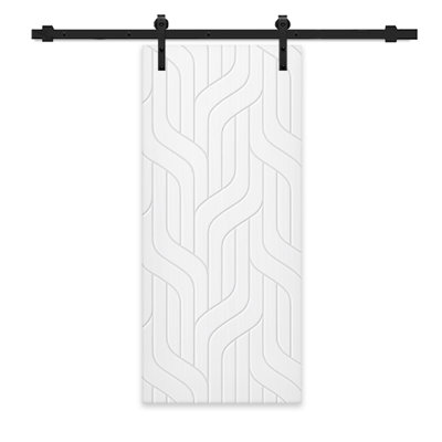 Hollow Paneled Painted without Installation Hardware Kit Barn Door