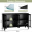 53.2" W Metal Sideboard Buffet Cabinet With Glass Door, Adjustable Shelves, COB LED Light-1574552082