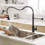 Robinet de cuisine avec douchette extractible, robinet d'évier de cuisine à poignée simple-126749165