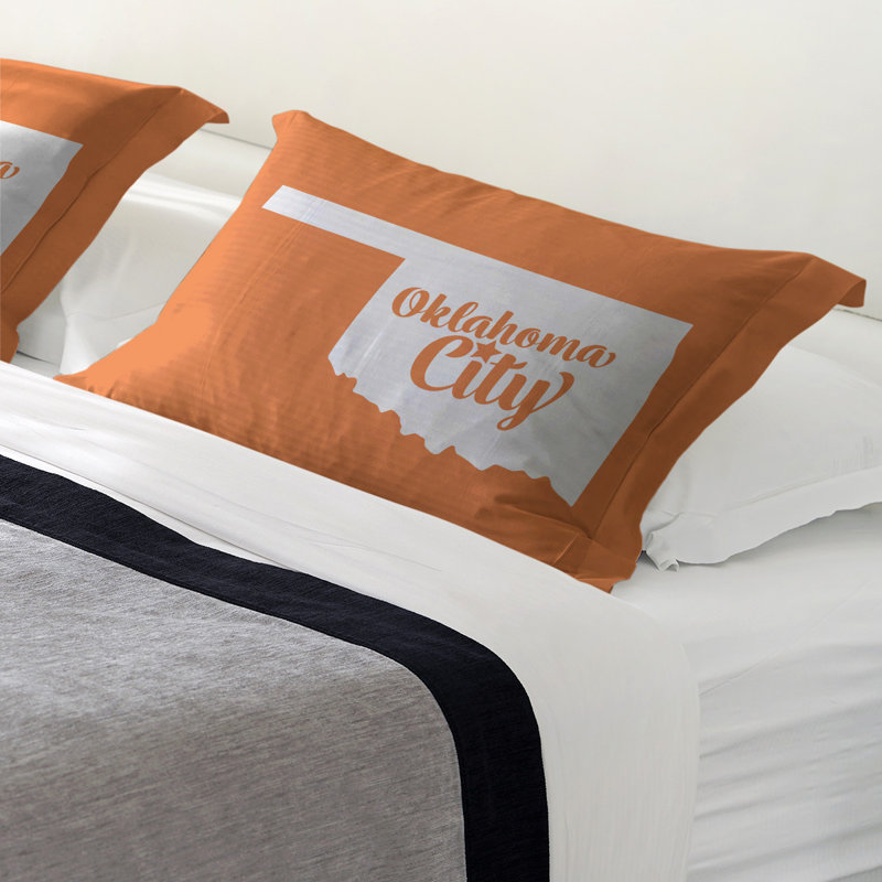 Oklahoma Polyester Sham, Queen, Microfiber, Orange