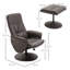 Adriona 80cm Wide Swivel Standard Recliner