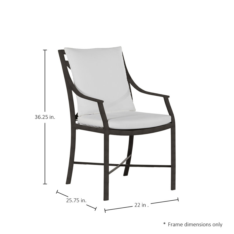 Monaco Patio Dining Armchair with Cushions, Welt, Intermix Indigo, Slate Gray