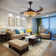 Tellaro 42" 4 Blades Ceiling Fan Light 6 Speed 3 Colour LED with Remote