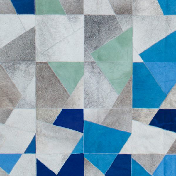 Faceta Cowhide Abstract Area Rug, Rectangle 5’7” x 7'10"