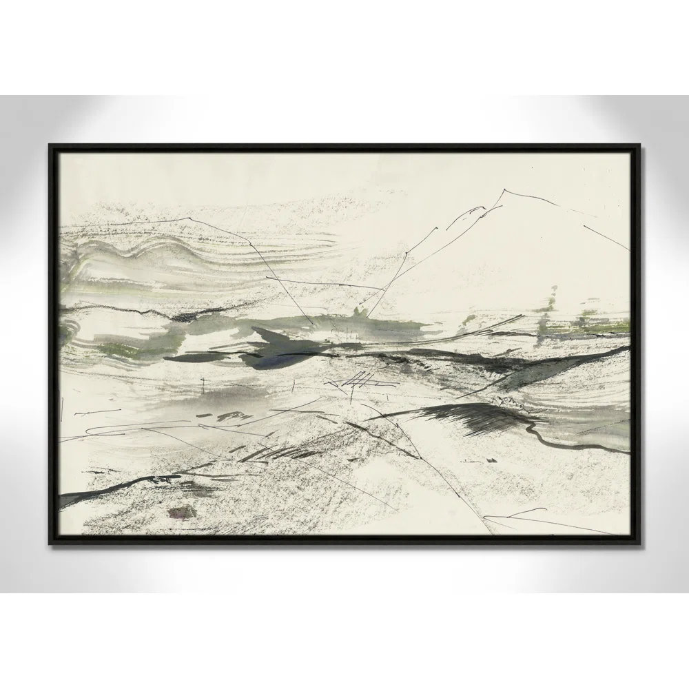Green Sketches Print by PI Studio, 25.5" H x 37.5" W x 2" D, Espresso Floater Framed, No Mat