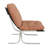 Edens Accent Chair with Chrome Metal Frame, Brown Tufted Faux Leather